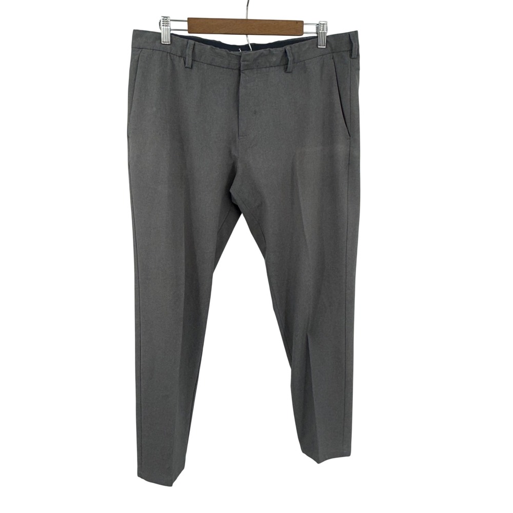 Allen Solly Trousers Mens 38 Grey Excellent Flat Front Business Casual Pants